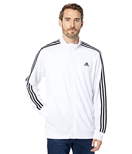 adidas Herren Essentials Warm-up 3-Streifen Track Top Jacke, Weiß/Schwarz, XS von adidas