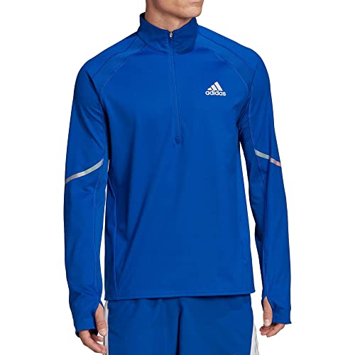 adidas Herren Fast 1/2 Zip Sweatshirt, Azurblau, L von adidas