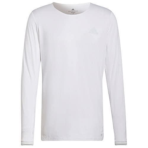 adidas Herren Fast Ls Langarmshirt, weiß, XL von adidas