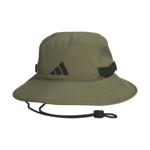 adidas Herren-Fischerhut Victory 5, für draußen und seitlich, breite Krempe, Stil für Sonnenschutz, Olive Strata Green/Black, L von adidas