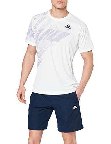 adidas Herren Freelift Printed Heat.Rdy T-Shirt, White/Powpnk, L von adidas