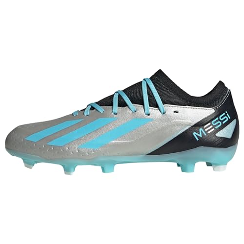 adidas Unisex X Crazyfast Messi.3 Firm Ground Boots Fußballschuhe (Fester Untergrund), Silver met./Bliss Blue/core Black, 43 1/3 EU von adidas