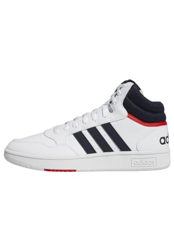 adidas Herren Hoops 3.0 Mid Sneakers, Ftwr White/Legend Ink/Vivid Red, 41 1/3 EU von adidas