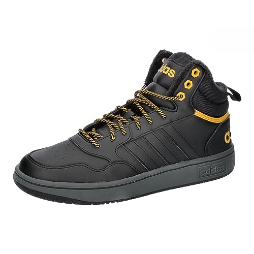 adidas Herren Hoops 3.0 Mid Lifestyle Basketball Classic Fur Lining Winterized Shoes Sneakers, core Black/core Black/preloved Yellow, 40 2/3 EU von adidas