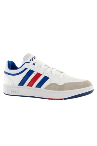 adidas Herren Hoops 3.0 Shoes Nicht-Fußball-Halbschuhe, FTWR White/Lucid Blue/Better Scarlet, 38 EU von adidas