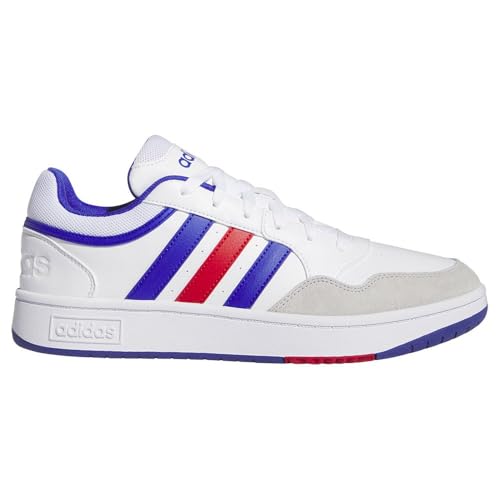 adidas Herren Hoops 3.0 Shoes Nicht-Fußball-Halbschuhe, FTWR White/Lucid Blue/Better Scarlet, 51 EU von adidas