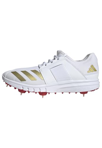 adidas Herren Howzat Spike Cricket-Schuhe, Cloud White/Gold Metallic/Pure Ruby, 45 1/3 EU von adidas