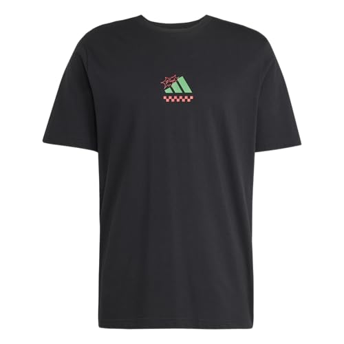 adidas Herren Lounge Pizza Graphic T-Shirt, Schwarz, XL von adidas