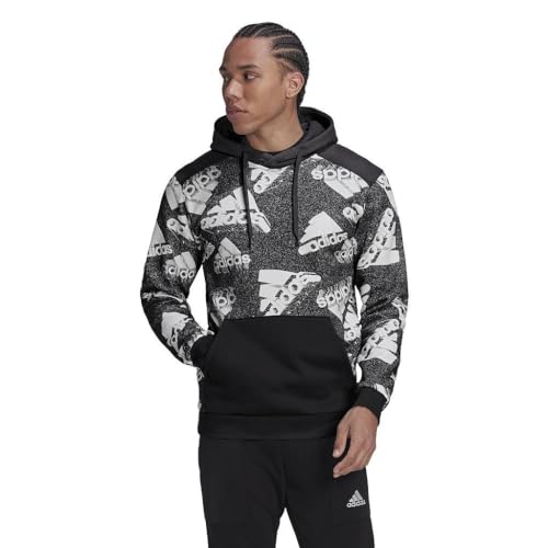 adidas Herren M Bl Q3 Hd Kapuzenpullover, schwarz/weiß, L von adidas