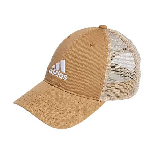 adidas Herren Mesh Rücken Entspannte Krone Snapback Verstellbare Passform Kappe, Karton braun/weiß/khaki, Einheitsgröße von adidas