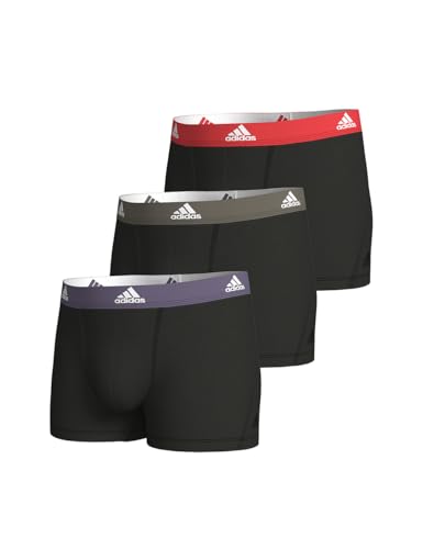 adidas Herren Multipack (3pk) und Active Flex Cotton Trunk Boxershort (6 Pack) Retroshorts, Schwarz, S von adidas