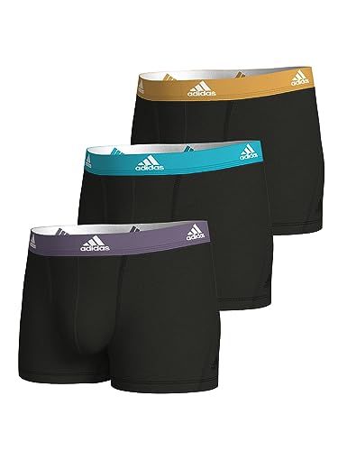 adidas Herren Multipack (3pk) und Active Flex Cotton Trunk Boxershort (6 Pack) Unterwäsche, Schwarz 4, M von adidas