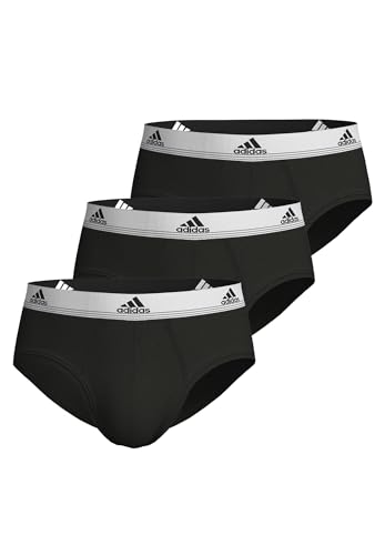 adidas Herren Multipack Brief (3pk) und Active Flex Cotton Slip (6 Pack) Unterwäsche, Schwarz 1, M von adidas