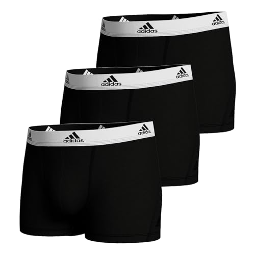 adidas Herren Multipack (3pk) und Active Flex Cotton Trunk Boxershort (6 Pack) Unterwäsche, Black 2, L von adidas