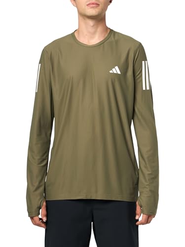 adidas Herren Own The Run Langarm-T-Shirt, Olive Strata, S von adidas
