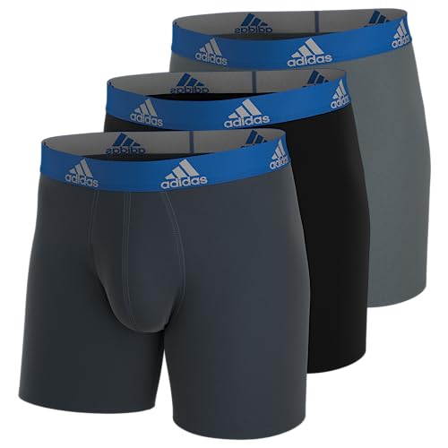 adidas Herren Performance 3er-Pack Boxershorts Unterwäsche, Onix Grey/Black/Collegiate Royal Blue, XXL von adidas