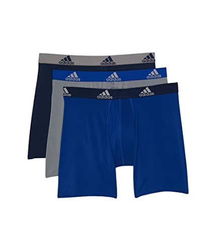 adidas Boxershorts aus Mikrofaser, sportliche Passform, Onix Grey/Black/Collegiate Royal Blue, X-Large von adidas