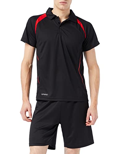 Spiro Team Spirit Polo Herren Poloshirt , Schwarz (Black/Red 154) , XXXX-Large von Result