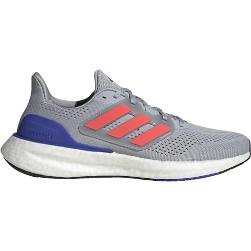 adidas Herren Pureboost 23 Sneaker, Halo Silver Solar Red Lucid Blue, 44 EU von adidas