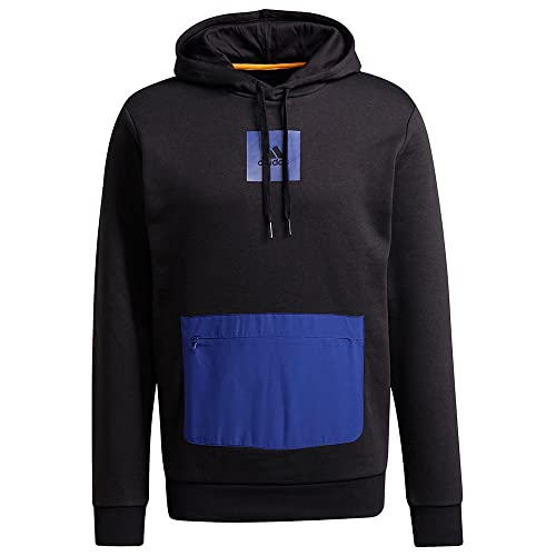 adidas Herren Q4 Fleece Hd Sweatshirt, Schwarz/Blau (Azuvic), XL von adidas