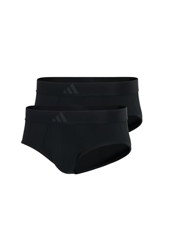 adidas Herren Slip 2er Pack-Low Rise Brief (2PK) -Active Flex Cotton 3 Stripes Unterwäsche, Black_4AM007, L von adidas