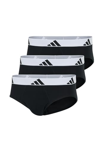 adidas Herren Slip 3er Pack-Brief (3PK) -Active Flex Cotton Unterwäsche, Black_4AM001, S von adidas