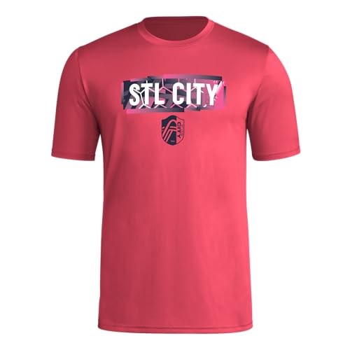 adidas Herren St. Louis City Sc Long Sleeve Pre-Game T-Shirt, Power Pink/St. Louis City Sc, L von adidas