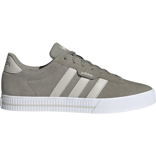 adidas Herren Daily 3.0 Lederschuhe Sneaker, Silver Pebble Alumina Cloud White, 46 2/3 EU von adidas