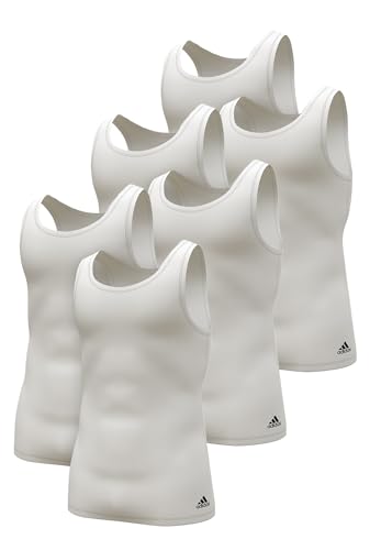 adidas Herren Tank Top Unterhemd langlebig feuchtigkeitstransportierend 6 er Pack, Farbe:White, Bekleidungsgröße:XL von adidas