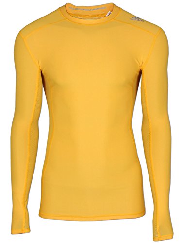 adidas Herren Techfit Climachill Langarm Shirt Longsleeve Kompression (gelb, 2XL) von adidas