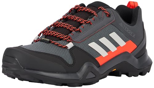 adidas Herren Terrex AX3 Gore-TEX Hiking Shoes Sneaker, DGH solid Grey/Grey one/solar red, 46 EU von adidas