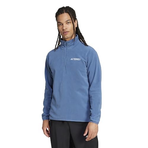 adidas Herren Terrex Multi Essentials Half-Zip Fleece Hiking Jacket Sweatshirt, Wonder Steel, M adidas Herren Terrex Multi Essentials Half-Zip Fleece Hiking Jacket Sweatshirt, Wonder Steel, M von adidas