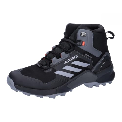 adidas Herren Terrex Swift R3 Mid GTX Wanderschuhe, Core Black Grey Three Solar Red, 46 EU von adidas