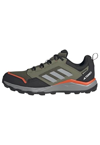 adidas Herren Terrex Tracerocker 2 Gore-TEX Trail Running Shoes Trailrunning-Schuhe, Olive Strata/Charcoal Solid Grey/Semi Impact Orange, 43 1/3 EU von adidas