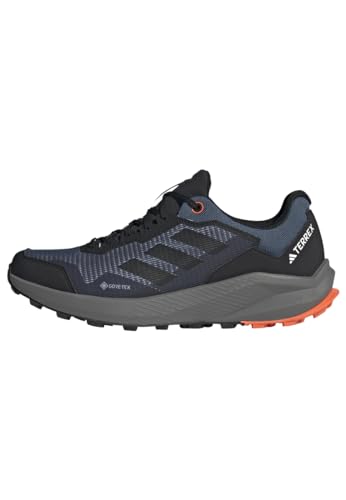 adidas Herren Terrex Rider Gore-TEX Trail Running Shoes Trailrunning-Schuhe, Steel/Core Black/Impact Orange, 46 2/3 EU von adidas
