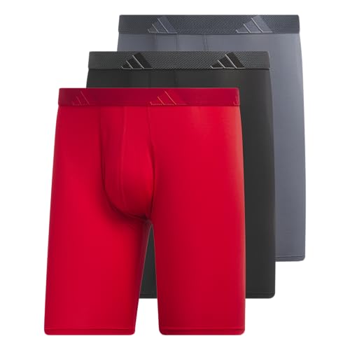 adidas Herren Unterwäsche (3er Pack), Schwarz/Collegiate Royal Blue/Scarlet Red, M von adidas