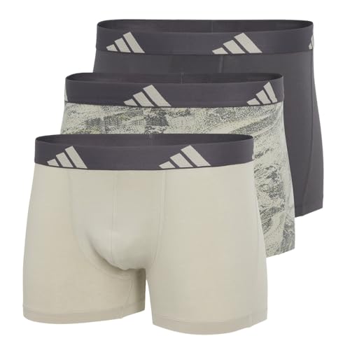 adidas Herren Unterwäsche 3er Pack-Trunk (3PK) -Active Flex Cotton Boxershorts, Assorted_4AM002, M von adidas