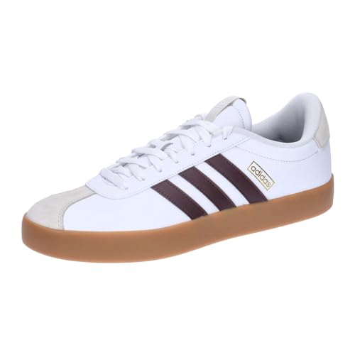 adidas Herren VL Court Sneakers, Cloud White Shadow Brown Aluminium, 44 2/3 EU von adidas