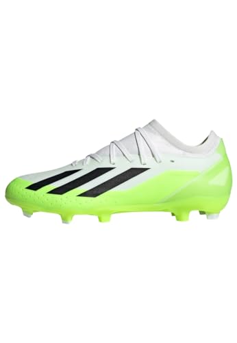 adidas Unisex X Crazyfast.3 Firm Ground Boots Fußballschuhe, Cloud White/Core Black/Lucid Lemon, 46 2/3 EU von adidas
