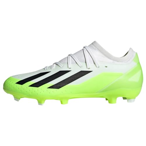 adidas Unisex X Crazyfast.3 Firm Ground Boots Fußballschuhe (Fester Untergrund), FTWR White/core Black/Lucid Lemon, 46 EU von adidas