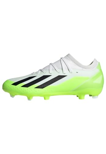 adidas Unisex X Crazyfast.3 Firm Ground Boots Fußballschuhe (Fester Untergrund), FTWR White/core Black/Lucid Lemon, 46 EU von adidas