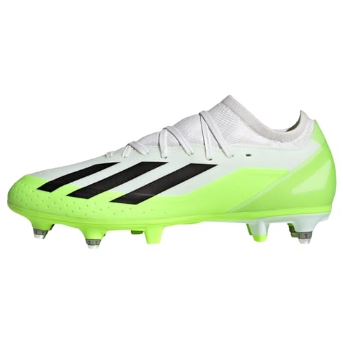 adidas Unisex X Crazyfast.3 Soft Ground Boots Fußballschuhe (weicher Boden), FTWR White/core Black/Lucid Lemon, 48 2/3 EU von adidas