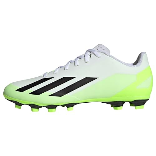 adidas Unisex X Crazyfast.4 Flexible Ground Boots Fußballschuhe (Fester Untergrund), FTWR White/core Black/Lucid Lemon, 47 1/3 EU von adidas