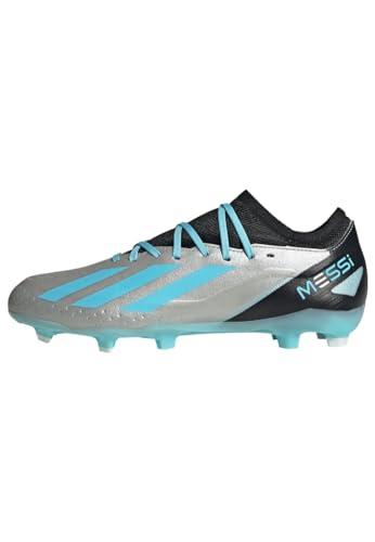 adidas Unisex X Crazyfast Messi.3 Firm Ground Boots Fußballschuhe (Fester Untergrund), Silver met./Bliss Blue/core Black, 44 EU von adidas