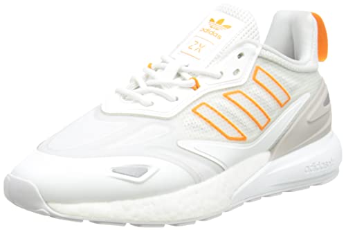 adidas Herren Zx 2k Boost 2.0 Gymnastikschuh, FTWR White Bright Orange Silver Met, 45 1/3 EU von adidas