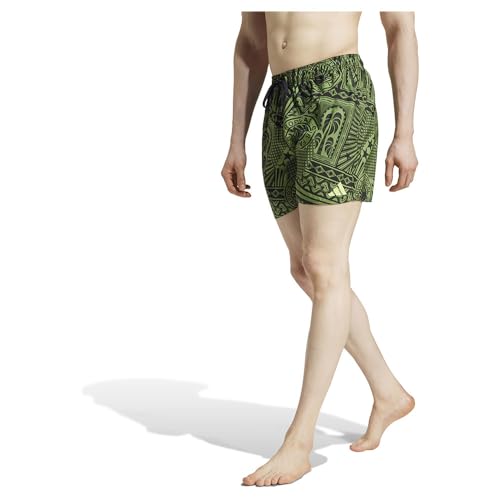 adidas Herren x Farm 3-Stripes Swim Shorts 5-Inch Bademode, Cregrn/Schwarz/Semspa, S von adidas