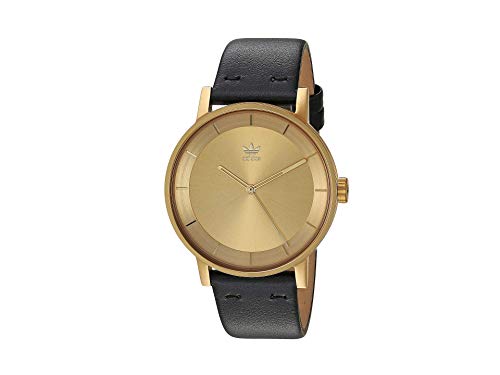 adidas Herrenuhr District_L1.Genuine Lederband Uhr, 20 Mm Breite (All .40 Mm) Gold/Schwarzes von adidas