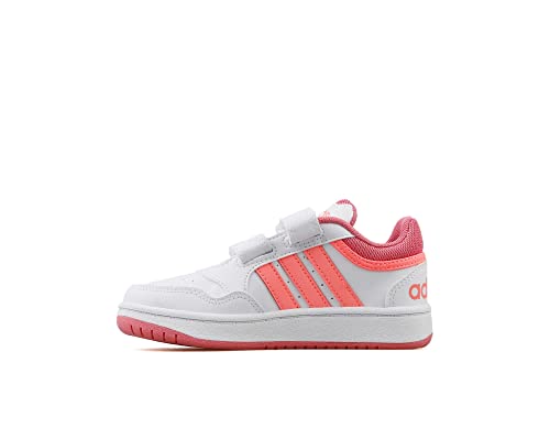 adidas Hoops 3.0 CF Basketball Shoe, Cloud White/Acid Red/Rose Tone, 27 EU von adidas