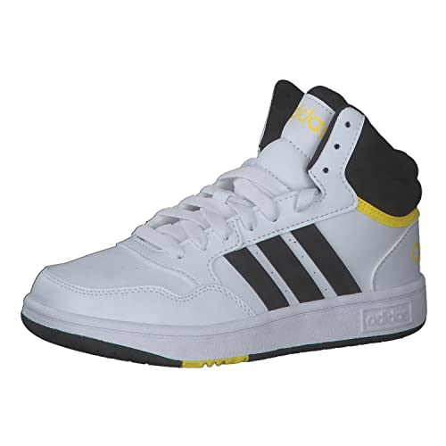 Adidas Hoops MID 3.0 K Sneaker, FTWR White/core Black/Beam Yellow, 32 EU von adidas