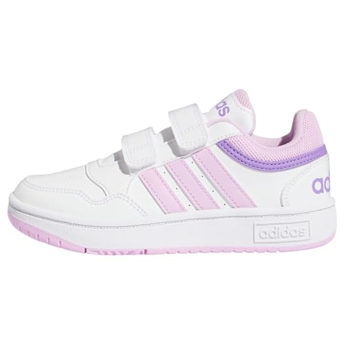 adidas Hoops Lifestyle Basketball Hook-and-Loop Shoes Sneaker, FTWR White/Bliss Lilac/Violet Fusion, 35 EU von adidas